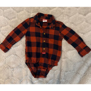 Wrangler boys 24month plaid onesie snap bottom soft, cowboy, flannel